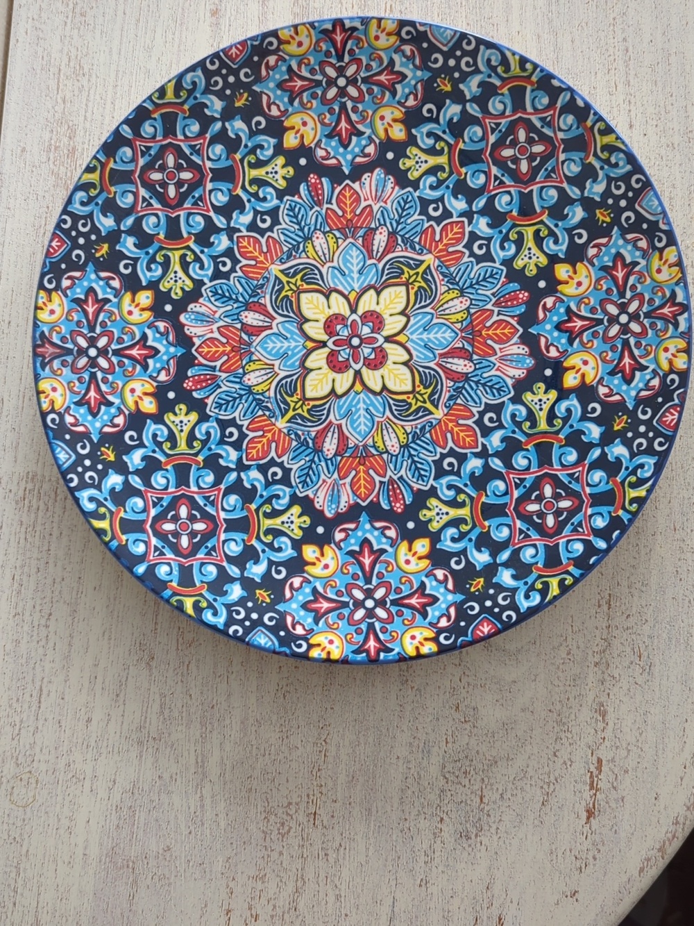 Bright Decorative Plates with Ornamental Design — Set of 4 — 10.5"